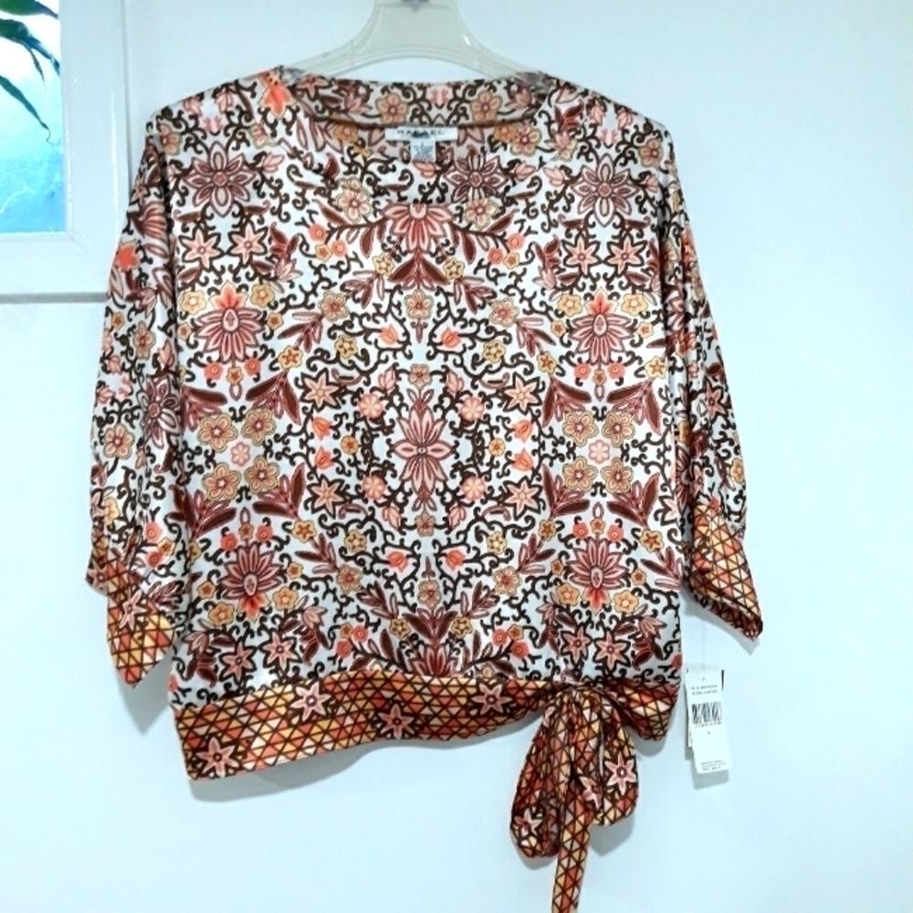 Rafael Short sleeve floral Printed Top size Large